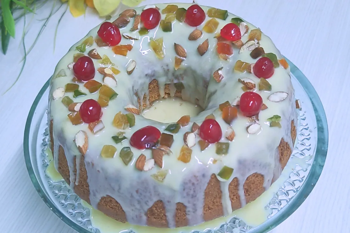 Bolo de Frutas Cristalizadas Sem Glúten
